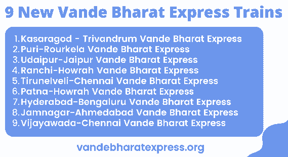 9 New Vande Bharat Express